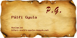 Pálfi Gyula névjegykártya